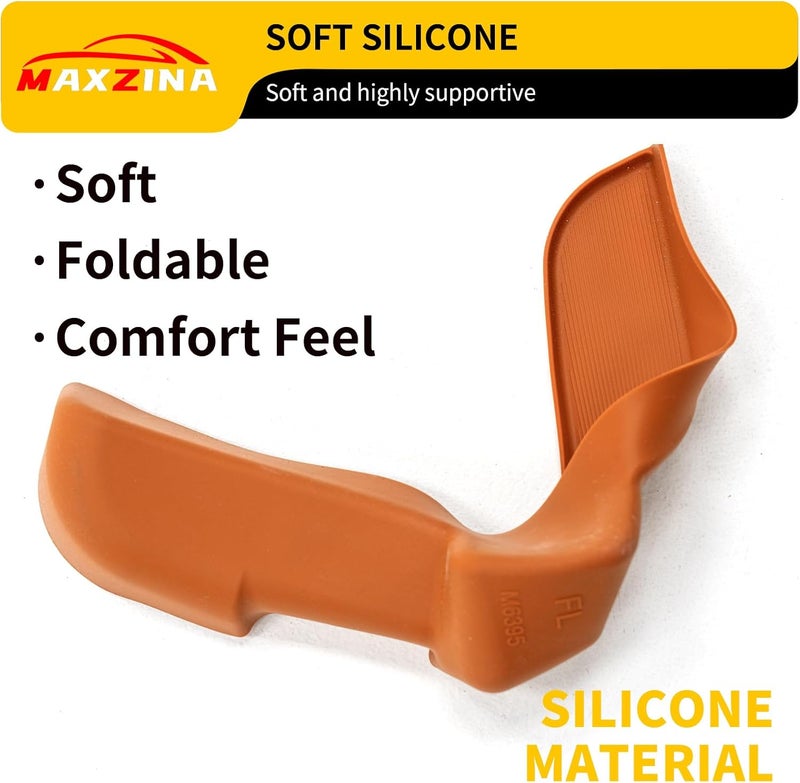 Maxzina Door Side Storage Tray Compatible with 2022-2025 (No for 2026) Ford Maverick Side Door Storage Box Door Organizer Phone Pocket Silicone Front & Rear 4PCS Maverick Accessories (Light Orange) - Image 5